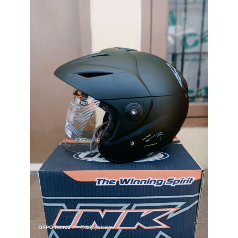HELM INK CX 25 SPORT SOLID BLAK DOFF/ANTI MALING PAKKING KARDUS