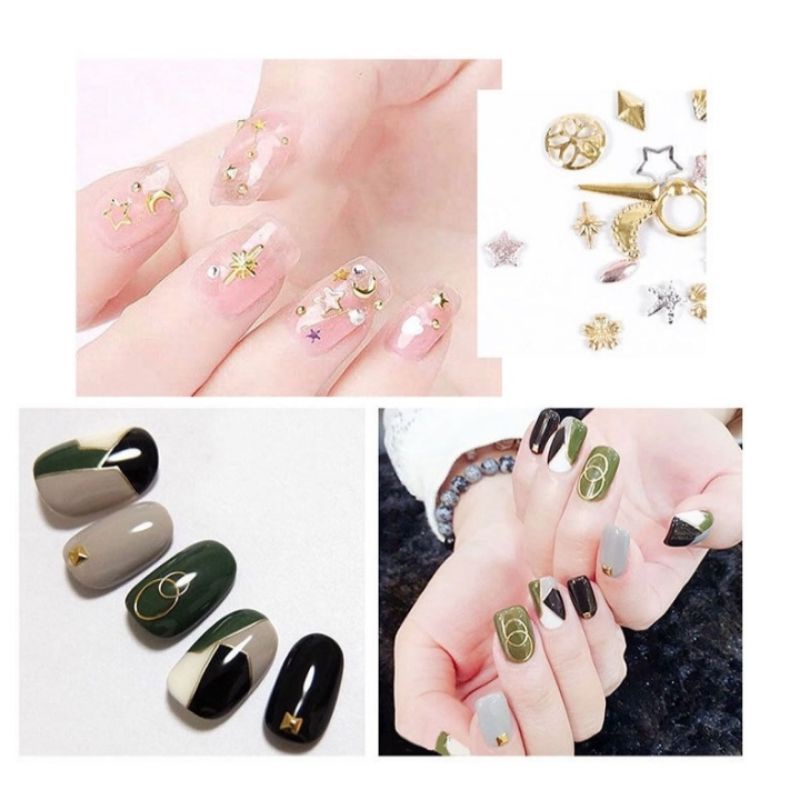 Hiasan Nail Arts Bahan Metal/DIY dekoration/Dekorasi Nail Arts bentuk bulan bintang