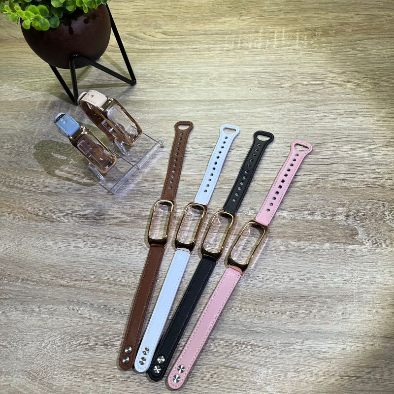 Strap Oppo Band Bahan Kulit Mewah Tali Jam Oppo Band Kulit Case Gold Warna Emas