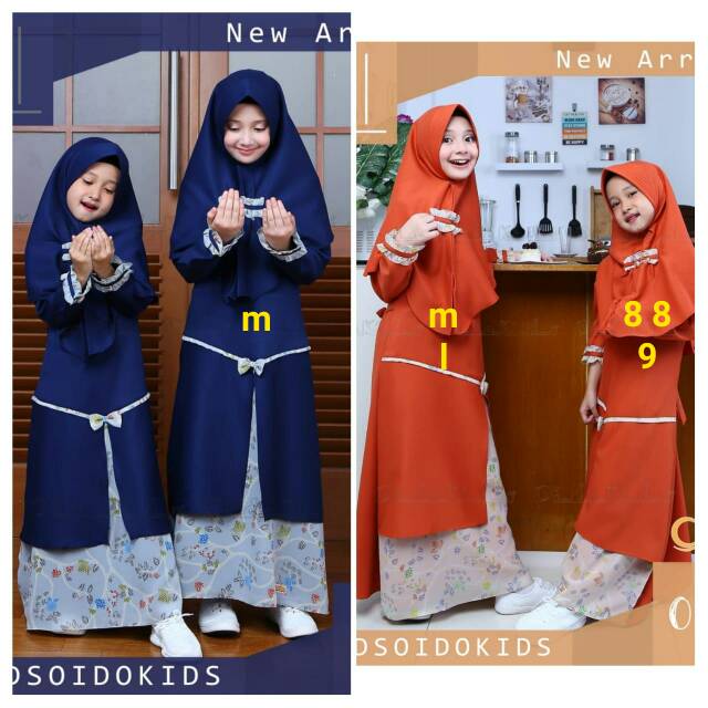 3-11th set gamis lebaran anak/gamis inayah oidokids/gamis anak syari