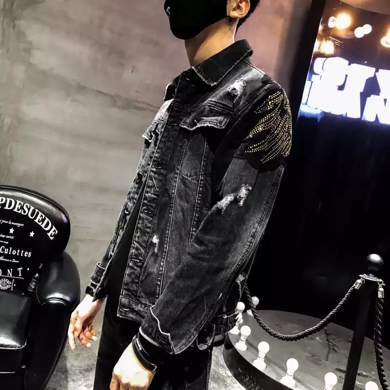 JAKET JEANS LUXURY IMPORT PRIA WANITA ASIA EROPA KOREA BTS AMERIKA ORIGINAL BORDIR ELANG EAGLE
