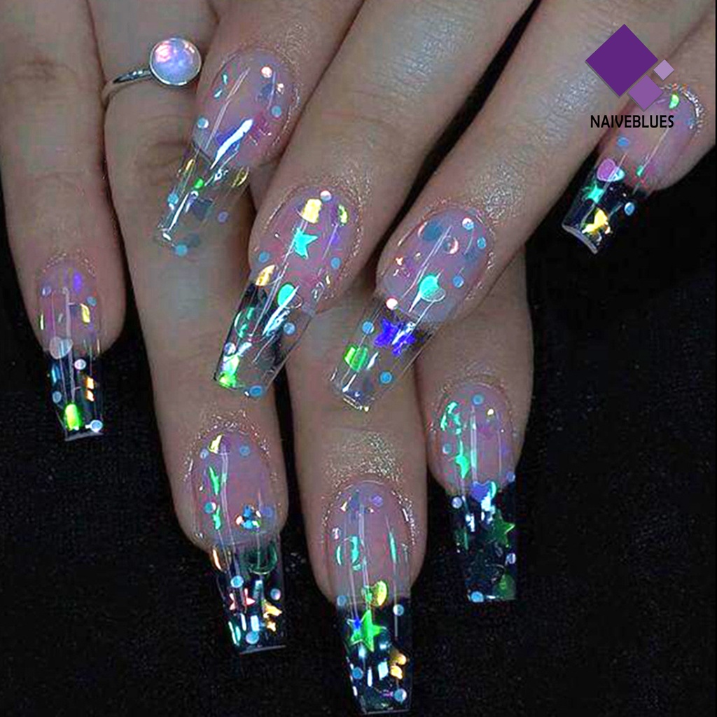 Naiveblue &gt; Sequin Glitter Butterfly / Bintang / Hati Untuk Dekorasi Nail Art / Manicure DIY