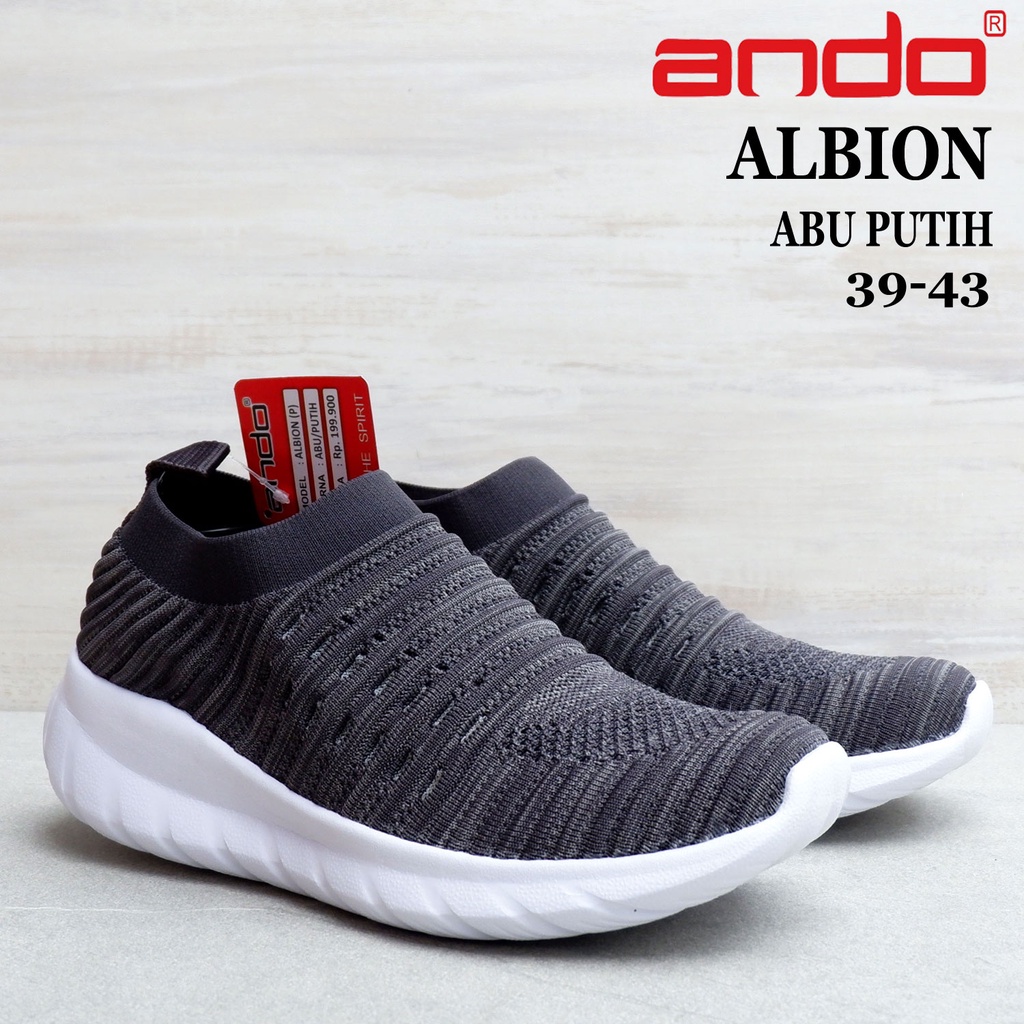 GM78KJ Sepatu Pria Ando - ALBION & CONFERO - size 39-43 - sepatu rajut pria - sepatu sneakers - sepa