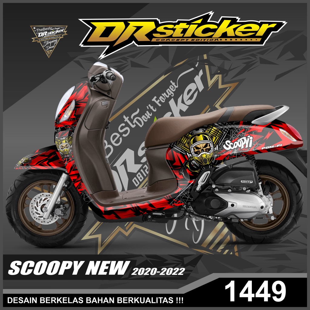 Dekal Sticker SCOOPY NEW 2020-2022 Full Body Stiker Skotlet SCOOPY Desain Racing Stiker full body SC