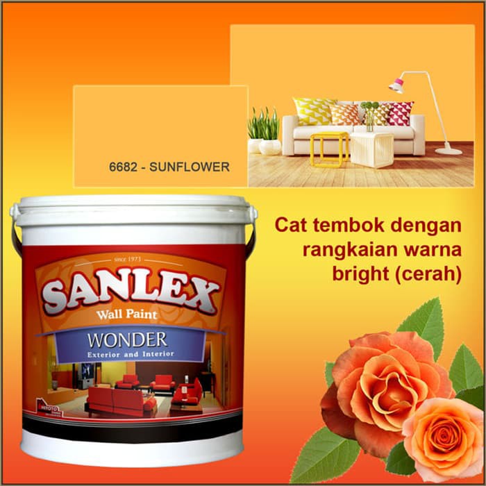 Cat Tembok SANLEX WONDER - Warna 6682 SUN FLOWER Galon 5kg