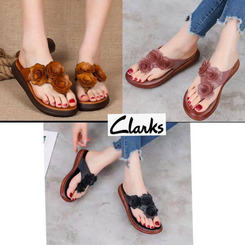 Clarks YC-2687 Rose Flowers Sandal / Sandal Clarks Wanita