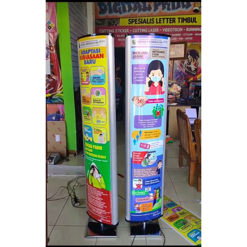 Led Light Box Rotary Banner Stand,Stand Banner Led Light Box (Alas Besi Stenlis)