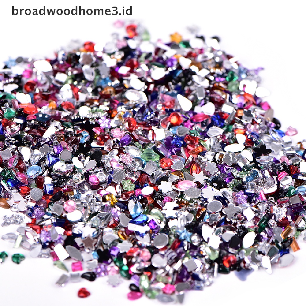 2000pcs / Set Berlian Imitasi 3d Bahan Akrilik Untuk Nail Art Manicure