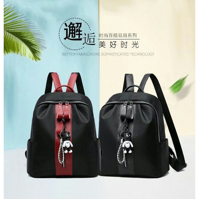 YA 324 - TAS RANSEL LALA LINE REST BLACK ATAU RED MODERN