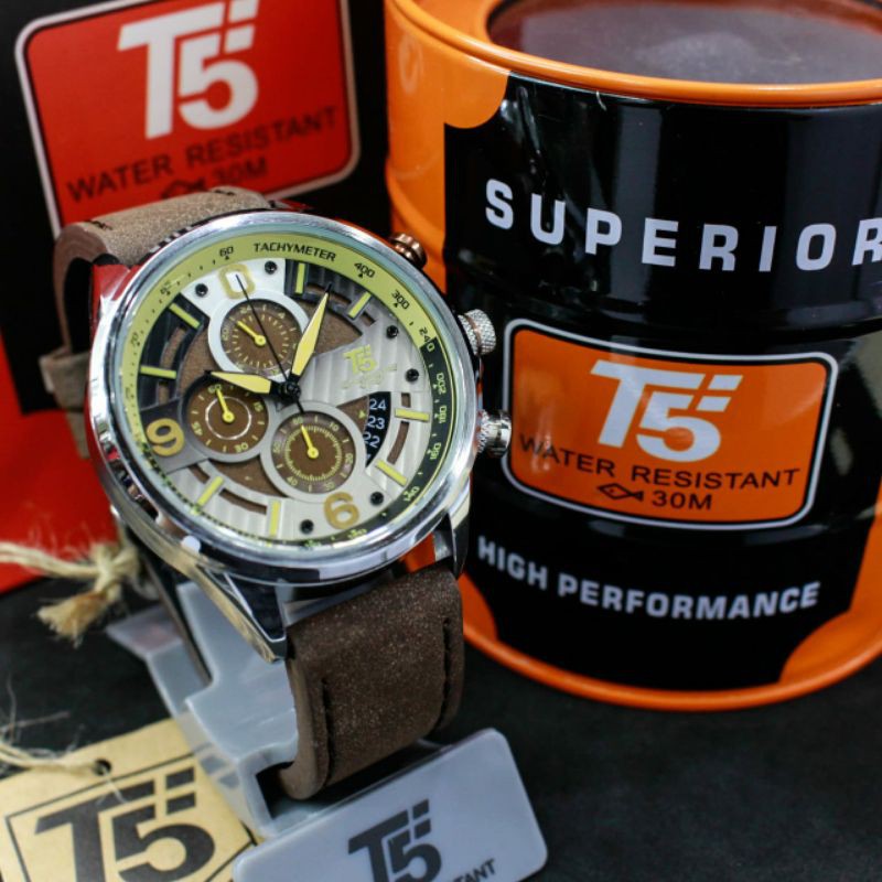 Jam T5 H 3656 original chronograph bergaransi free tin box