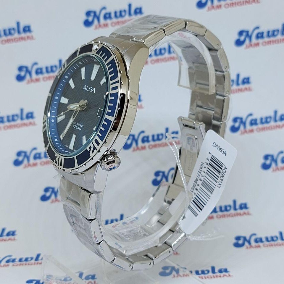 Alba Quartz AG8K31X1 Samurai Blue Dial - Jam Tangan Pria AG8K31