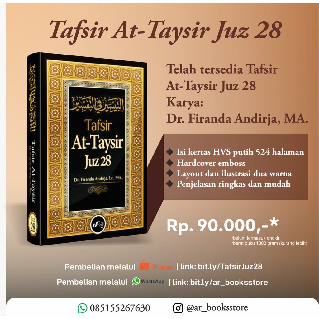 Buku Tafsir Juz 28 Dr. Firanda Andirja, MA.