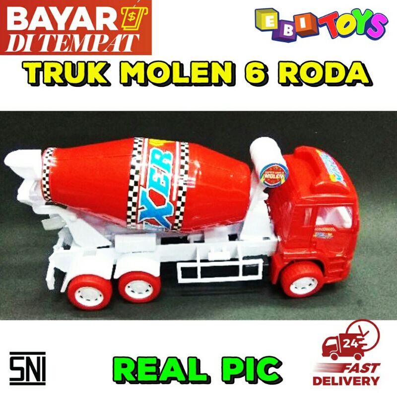 ( BISA COD ) Mainan Truk Molen Truck Molen Pasir Dengan 6 Roda Bisa Jalan Lucu dan Murah