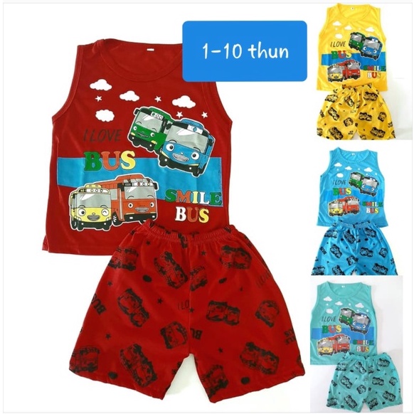 setelan singlet anak 1- 10 tahun kaos laki laki celana pendek pakaian cowok baju tidur bus grosir