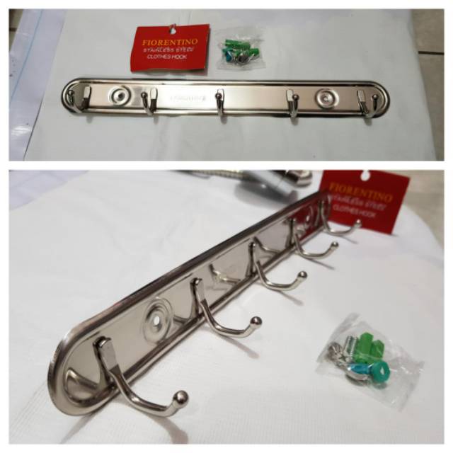 Kapstok stainless 5 kait fiorentino anti karat PROMO