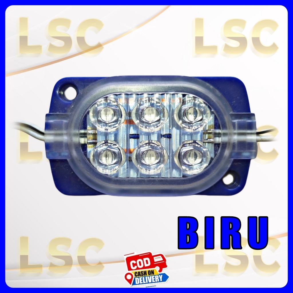 BARU!! Lampu led ultrasonik 6 mata kotak 12V dan 24V variasi mobil bis truk neon