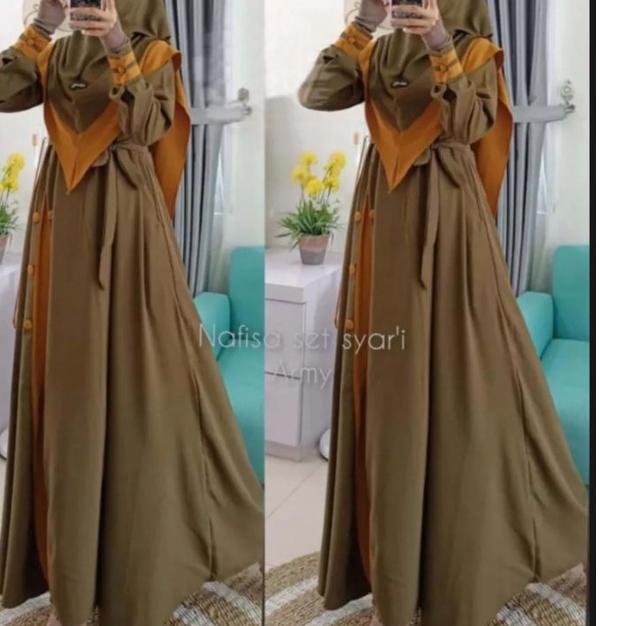 berbahan ity crape /gamis nafisa/baju gamis set hijab syari/gamis 2022 modern/ S.M.L.XL.XXL/gamis 20