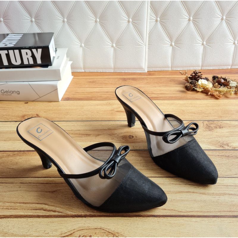 ABBUSHOES AG 11 sendal bapau mules azwa puring 7cm