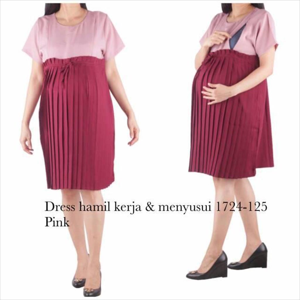 Baju hamil Dress Plisket Formal Hamil Menyusui 1724