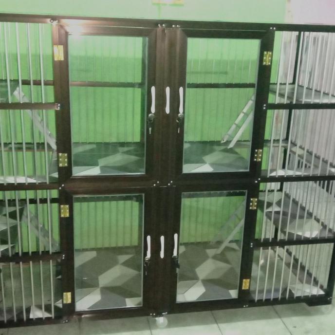 Kandang Kucing Alumunium 4 Kamar Full Jeruji Keramik Motif 3 Dimensi Auyudewia