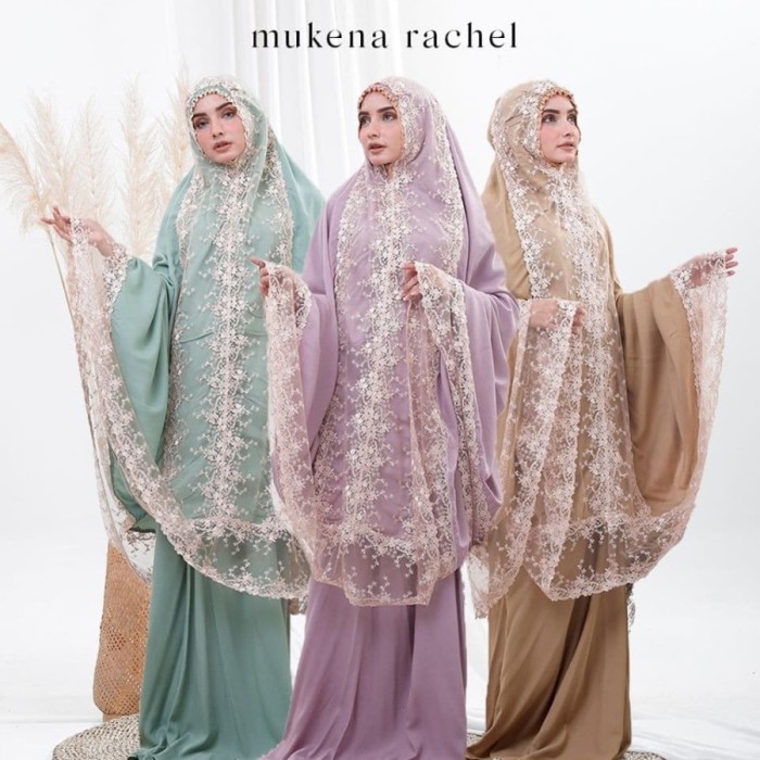 Mukena Dewasa Rayon Janger Rachel Adem Lembut Nyaman Bonus Tas Cantik - Green Tea