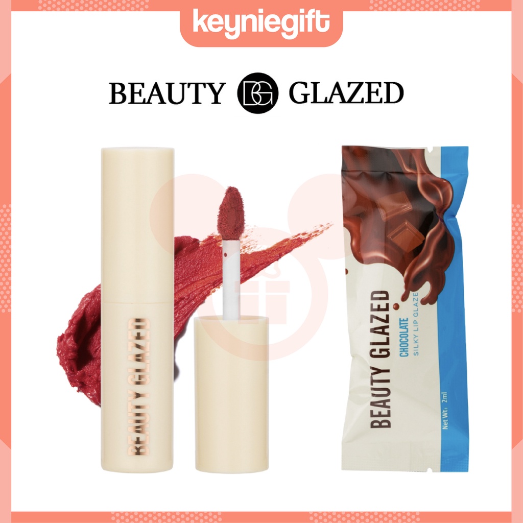 Beauty Glazed White Chocolate Silky Lip Glaze Lipstick Matte Lip Smooth Gloss Longlasting Waterproof Lipstik Coklat Original BG002