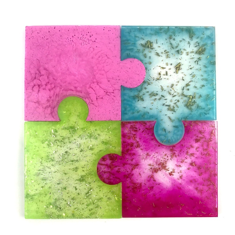 Siy Cetakan Resin Epoksi UV Handmade DIY Bentuk Puzzle Bahan Silikon Untuk Dekorasi Rumah