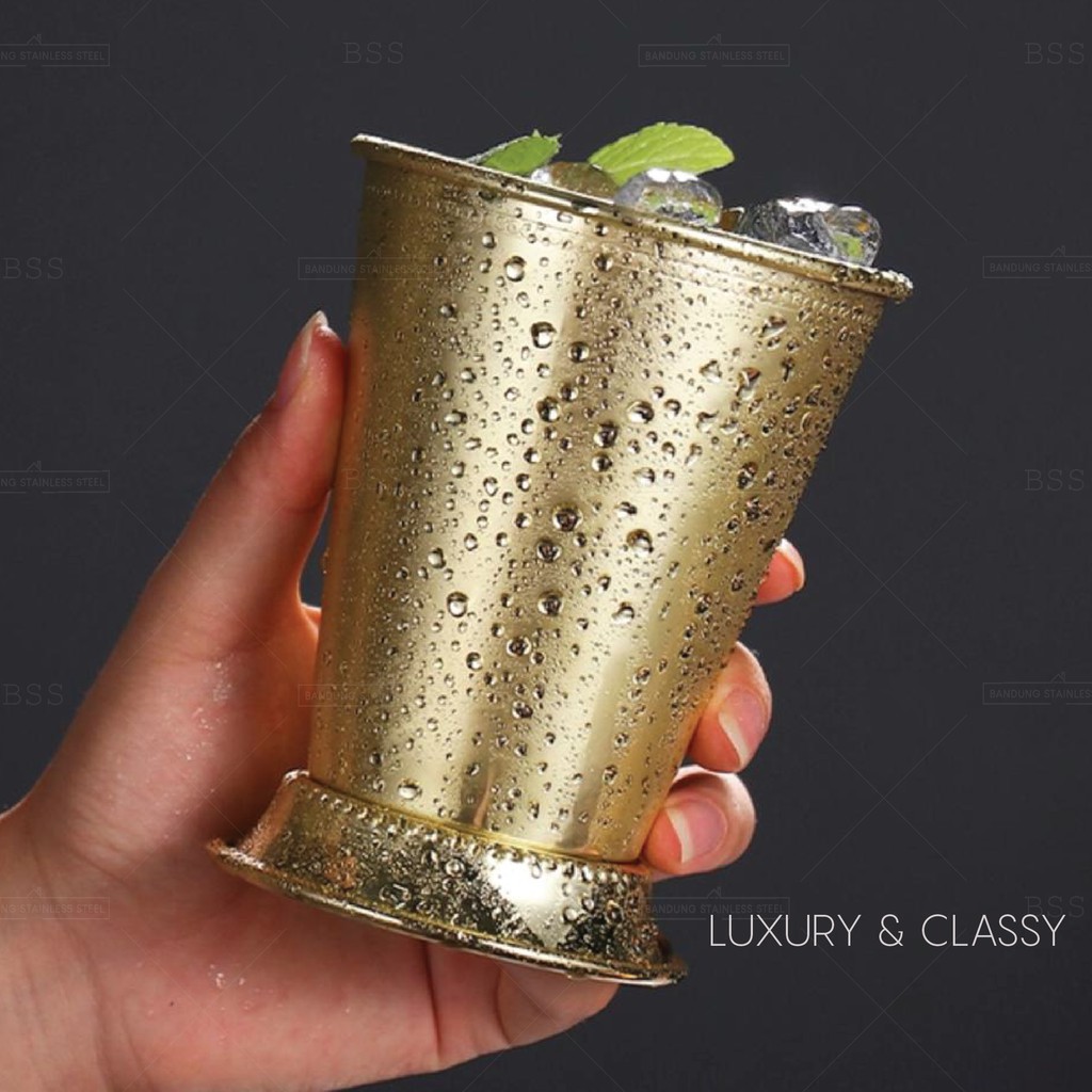 Gelas Mug Stainless SUS 304 Julep Cup 350ml Muk Mojito Cocktail Mocktail Unik Mewah Elegant