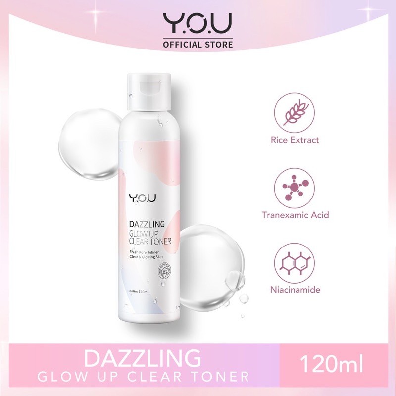 YOU Dazzling Glow Up Clear Toner / Toner Dazzling ( YOU MAKEUPS OFFICIAL STORE )