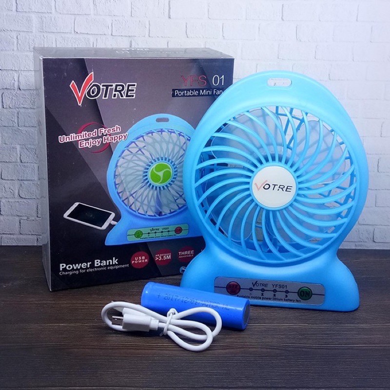 Kipas Angin Mini Powerbank Duduk Votre Advance PB Portable YFS-01