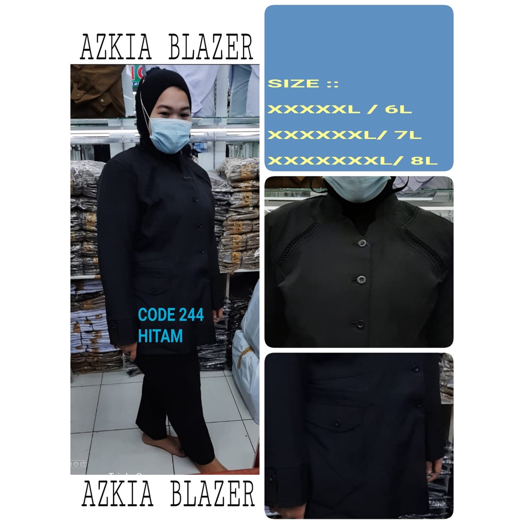 Blazer hitam hitam  setelan Rok Dan Celana #seragam Guru dan PNS-Pakaian Pemda terbaru-blazer jumbo