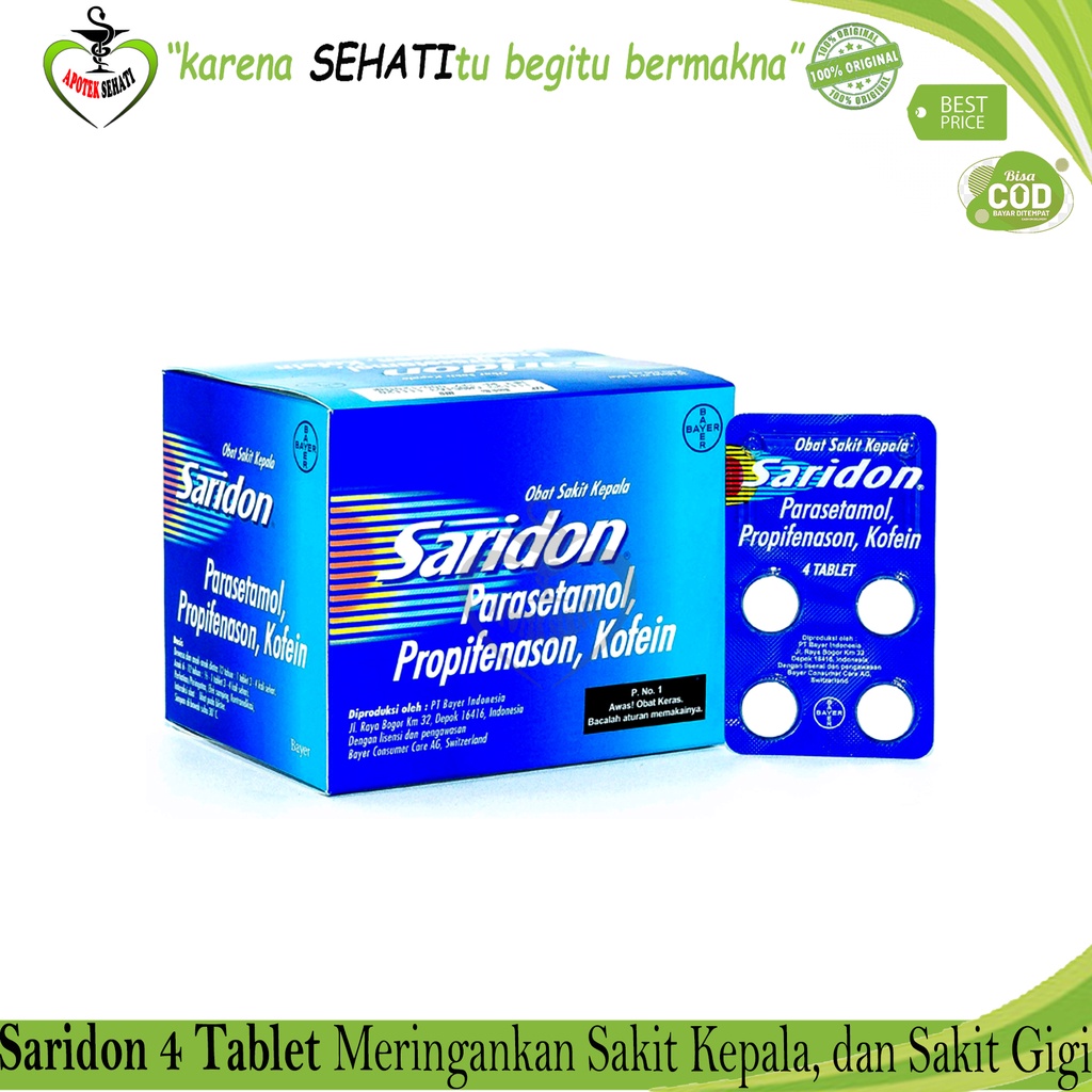 Promo Saridon Tablet Meredakan Sakit Kepala Saridon Extra Tablet Sakit Gigi