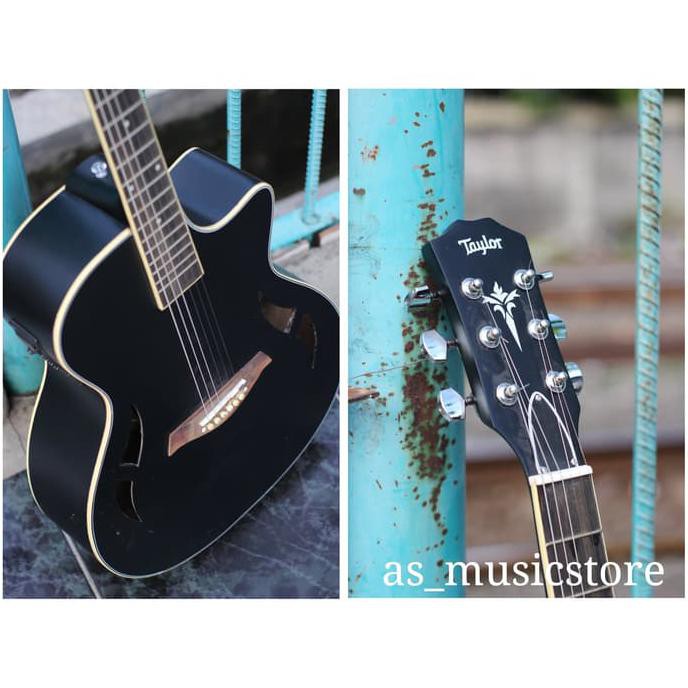 Gitar Akustik Elektrik Taylor T5 Hitam Equalizer 7545 Paket Lengkap