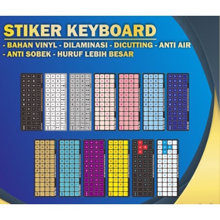 Stiker Cover Keyboard Laptop Pc komputer Arabic Layout English Kibot