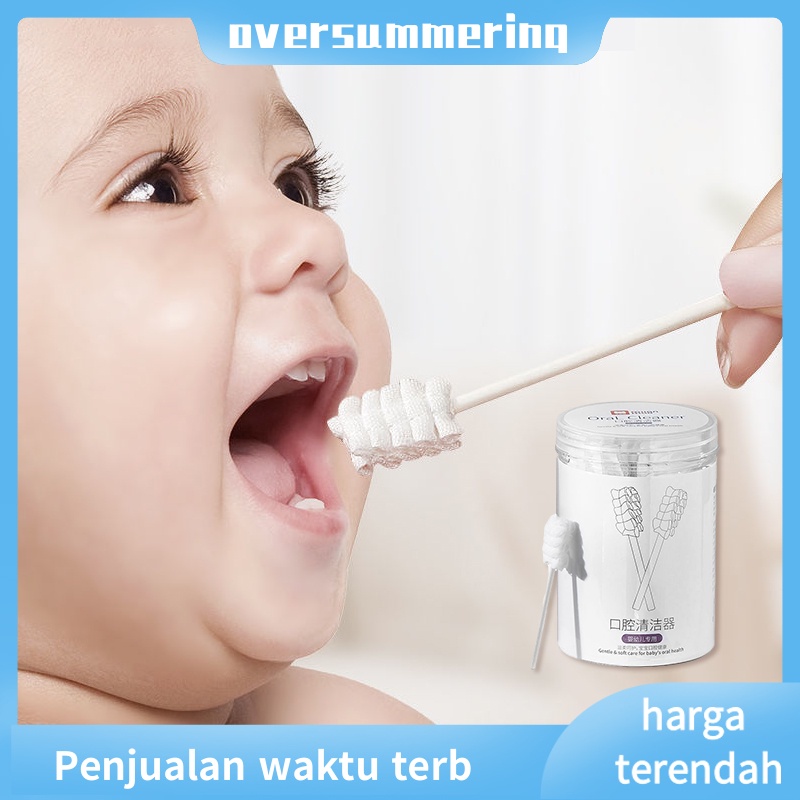 Pembersih Lidah Bayi /Pembersih Mulut Bayi / Baby Mouth Cleaner / Baby Oral Cleaner Kapas Batang Sikat Gigi Sikat Bayi Lidah Untuk Bayi 0-3 Tahun