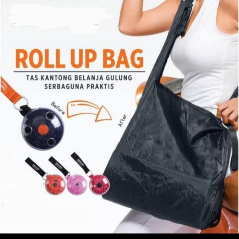 Tas Kantong Belanja Gulung Praktis Serbaguna - Roll Up Bag