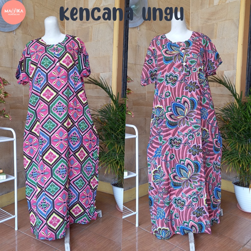 Longdress Kencana Ungu Label Biru Solo | Daster KU Solo | Longdress Premium