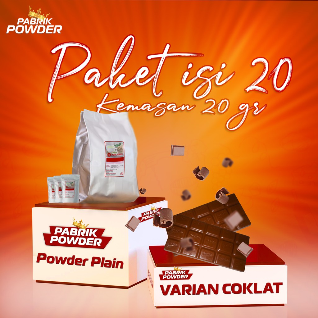 Powder Coklat 1 Pack isi 20 @kemasan 20gr Plain