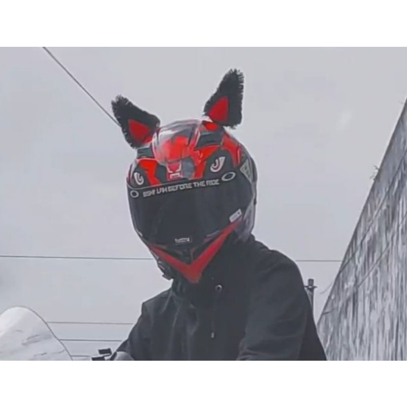 HITAM MERAH ✔️KUPING BANDO LUCU SERBAGUNA KUPING KUCING UNTUK HELM | HIASAN UNTUK HELM / KUPING KUCI