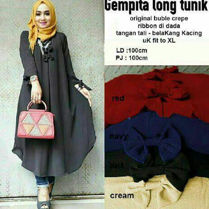 Promo Long Tunik Gempita / Atasan / Baju Wanita
