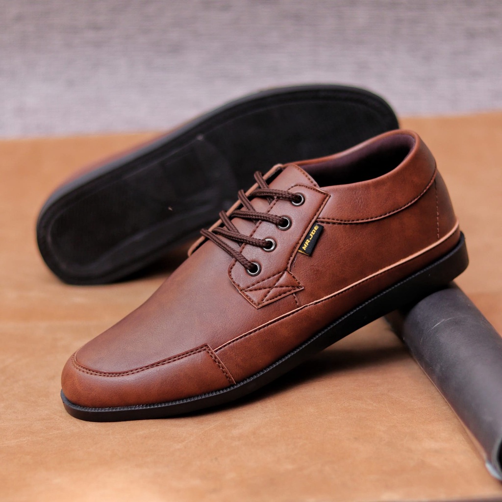 PIRELY|Sepatu Formal Pria Casual Pantofel Hitam Kerja Kuliah Original Terbaru Semi Kulit