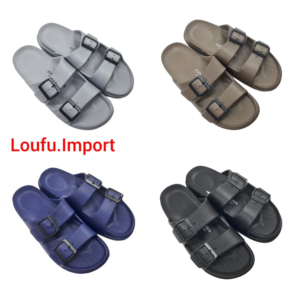 Luofu E-6194 RL Size 40 - 44 Sandal Import Pria Selop Murah Sendal Karet Terbaru Cowok Original
