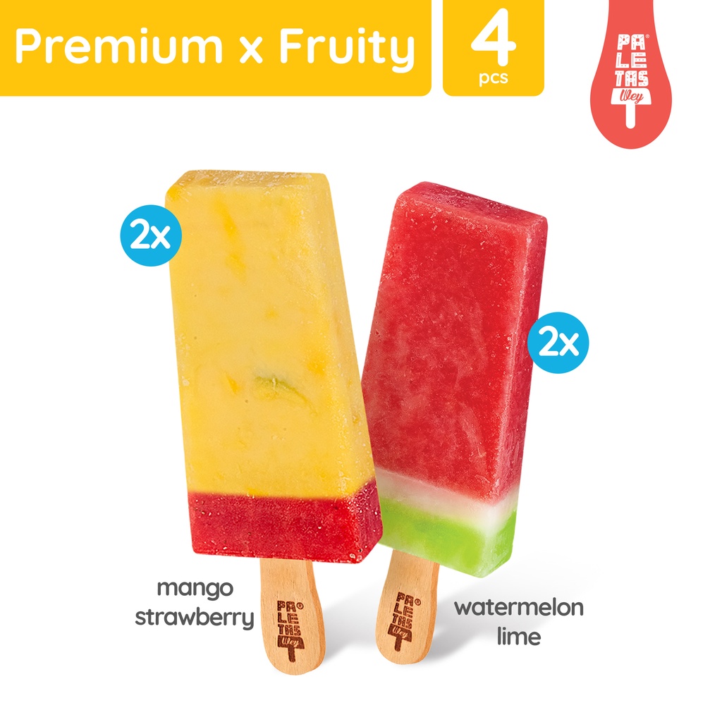 

Es Krim Paletas Wey 4 Pcs (2 Pcs Mango Strawberry, 2 Pcs Watermelon Lime)