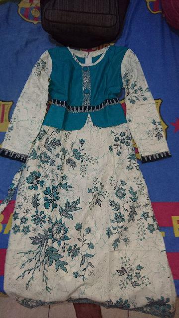 Gamis Syari Atasan Couple Sarimbit Batik Pita Melati