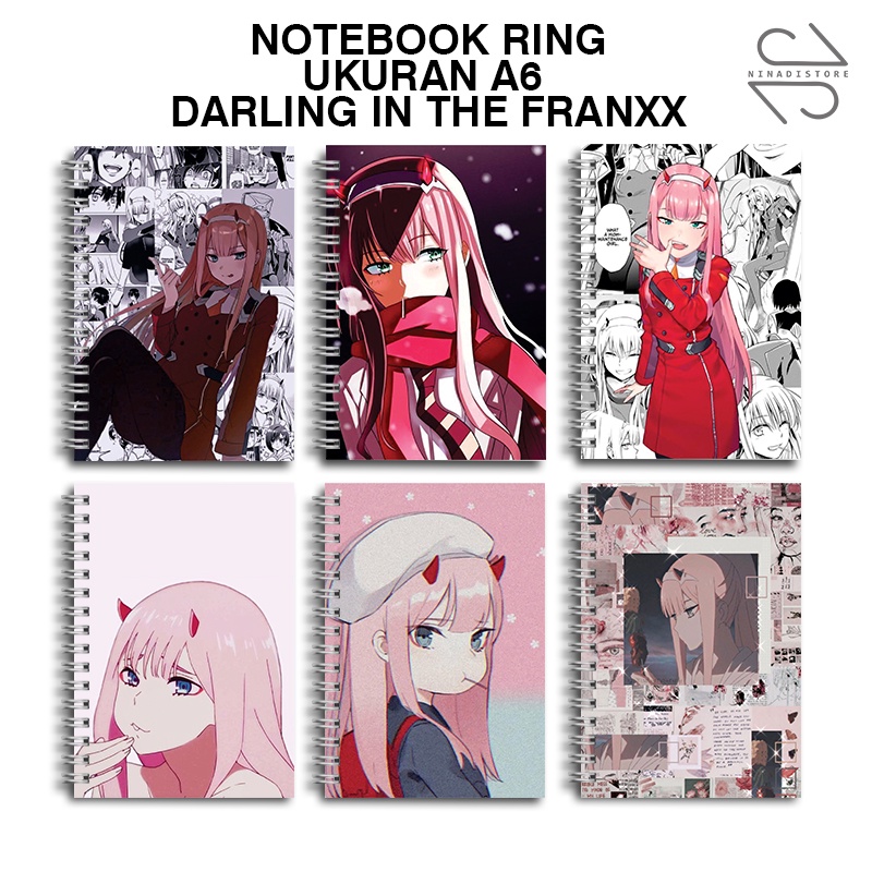 

Buku Tulis Catatan buku notebook buku diary Notebook Ring Spiral A6 60 Lembar koleksi gambar Darling In The Franxx