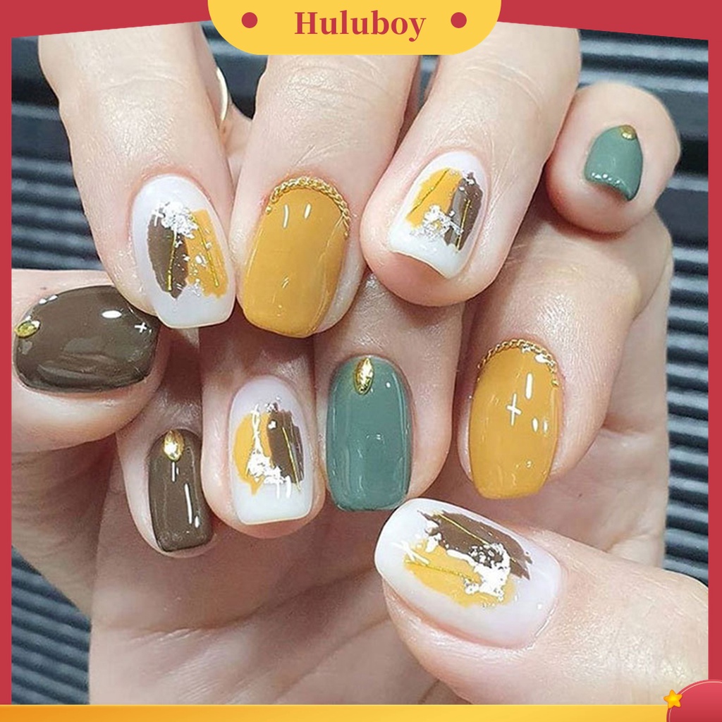 Huluboy Huluboy♡ 12pcs / Set Ornamen Rantai Berlian Imitasi 3D Bahan Metal Untuk Dekorasi Kuku Wanita