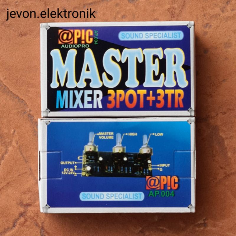 Master Mixer 3 Pot Potensio IC 4558 Apic Audio Pro