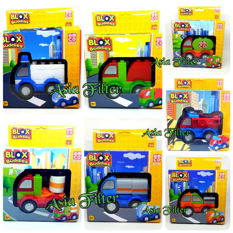 Blox buddies  Emco transportasi publik, truk tangki, mobil polisi, lego besar dumplo