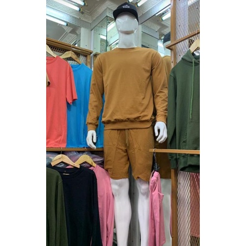 vianstoree sweater setelan pria polos/berkualitas