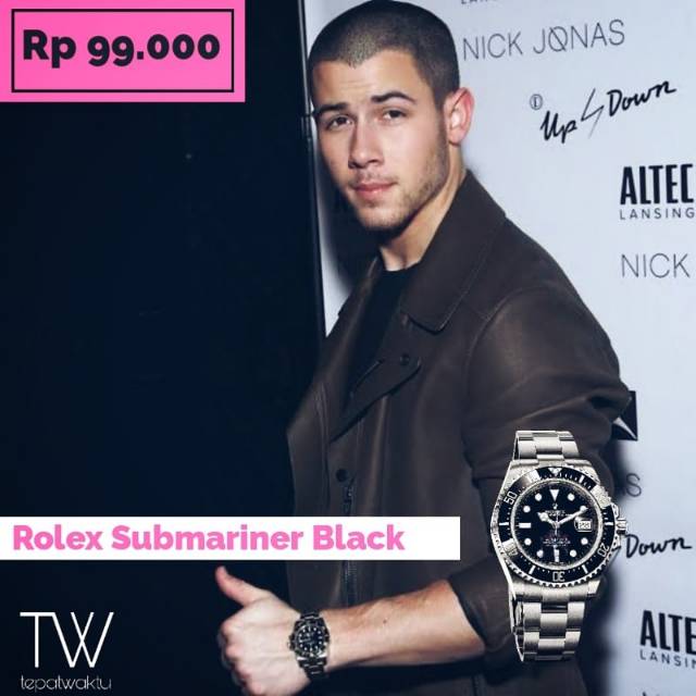 Jam Tangan Pria Rolex Black Submariner Stainless